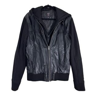 Guess Faux-Leather Hooded Jacket